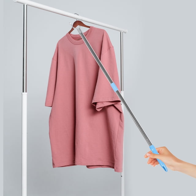 Raindrops Clothes Extension Pole Clothes Reaching Pole Plastic Adjustable Length for Wardrobe 1Set