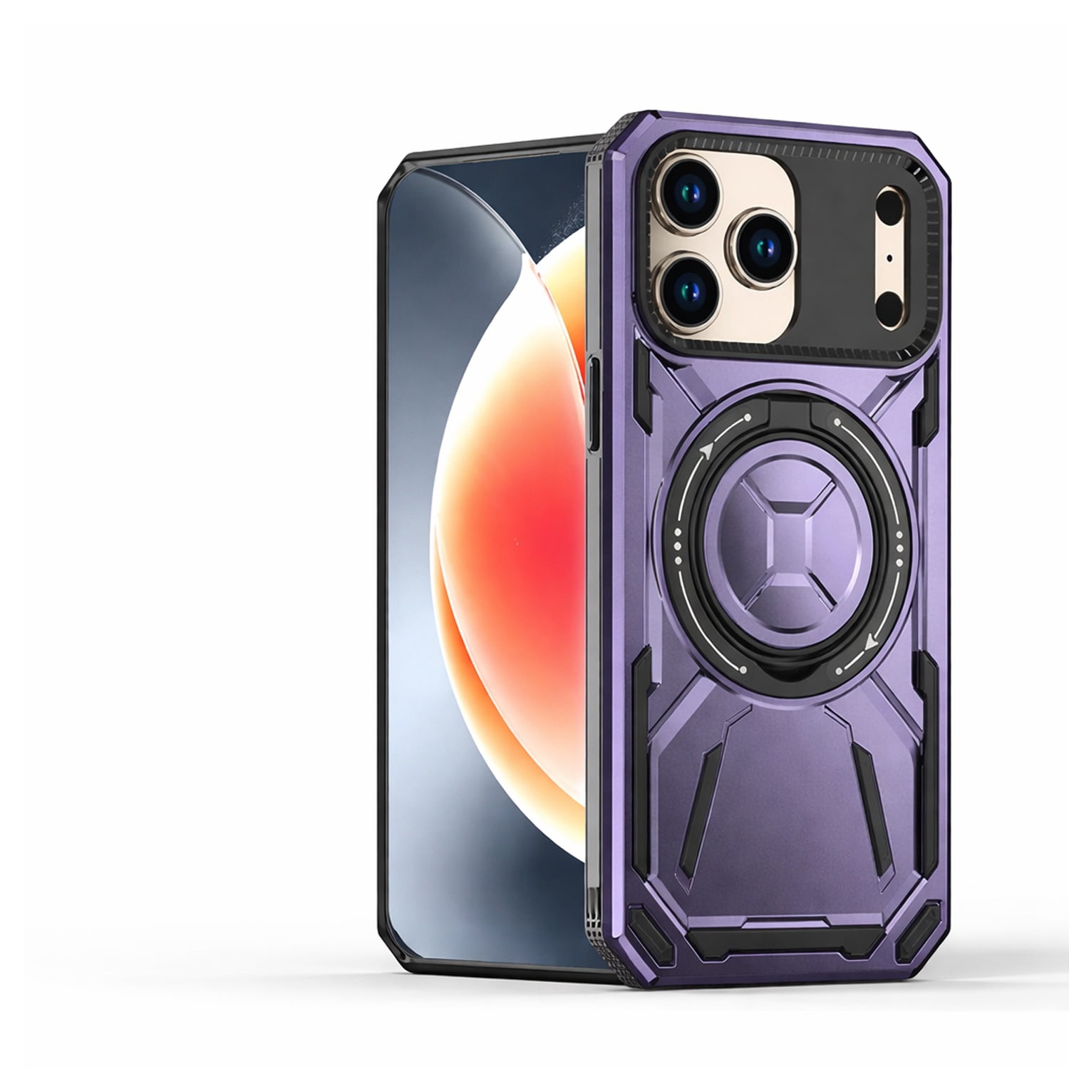 Heavy-Duty Armor Case with Swivel Stand & MagSafe for iPhone 17 Pro - Light Purple
