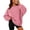 05#Pink, variant on Women's Casual Crew Neck Sweatshirt Oversized Long Sleeve Solid Color Loose Pullover Top Ribbed Hem for Fitness Workout Basic Dark Gray S