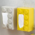 thumbnail image 7 of Building Blocks Tissue Box Creative Punch-free Wall-mounted Spring Paper Towel Holder Bathroom Waterproof Storage Napkin Case (Red), 7 of 7