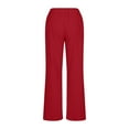 thumbnail image 7 of Clothes under $5.00 Wide Leg Pants for Women Lightweight Cotton Linen Drawstring Waist Loose Solid Color Lounge Trousers, 7 of 7