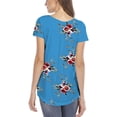 thumbnail image 3 of LilyLLL Womens Floral Short Sleeve Loose Button Tunic Shirt, 3 of 3