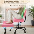 thumbnail image 4 of Homall Ergonomic Cross Legged Chair,361°Swivel Wheels, Height Adjustable Ergonomic Kneeling Desk Chairs for ADHD,Meditation ,Yoga and Home Office with Strong Lumbar Support,PU Leather,Pink, 4 of 8