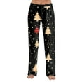 thumbnail image 7 of WTOBBY Women's Christmas Print Anime Pajama Pants, Casual Sleepwear with Drawstring Waist, Loose Fit for Yoga and Comfort, Festive Designs for Home Wear,Black L, 7 of 7