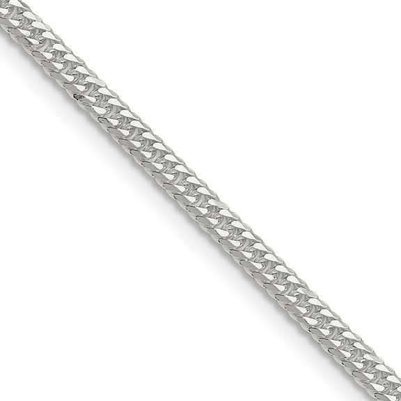 Auriga 925 Sterling Silver Polished 3.0 mm Double Diamond-cut Curb Chain Necklace for Mens 16"