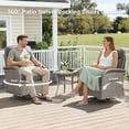 thumbnail image 3 of Unnifurnzi Outdoor Swivel Rocker Patio Chairs-6'' Thick Cushions Outdoor Rocking Chairs with Outdoor Ottoman Small Patio Furniture Set for Deck Porch Garden Balcony Poolside-Gray/Gray, 3 of 7