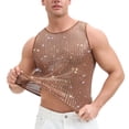 thumbnail image 6 of Yaoyar Mens Summer Fashion Sequin Rhinestone Tank Top Party Club Sleeveless Round Neck Top Sparkle Design Nightlife Sleeveless Tank, 6 of 6