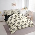 thumbnail image 4 of Feelyou Kawaii Bowknot Kids Twin Bedding Sets 7-Piece, Dreamy Princess Style Bedding Comforter Set, Girly Cute Black Bow Reversible Sheet Sets, Ultra Soft Bedroom Decor, 4 of 8