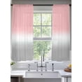 thumbnail image 3 of Pink White Grey Ombre Semi Sheer Curtains 63 Inch Length 2 Panels Set, Modern Abstract Aesthetics Sheer Kitchen Curtain Privacy Voile Window Curtain for Living Room Bedroom Rod Pocket Drapes, 3 of 7