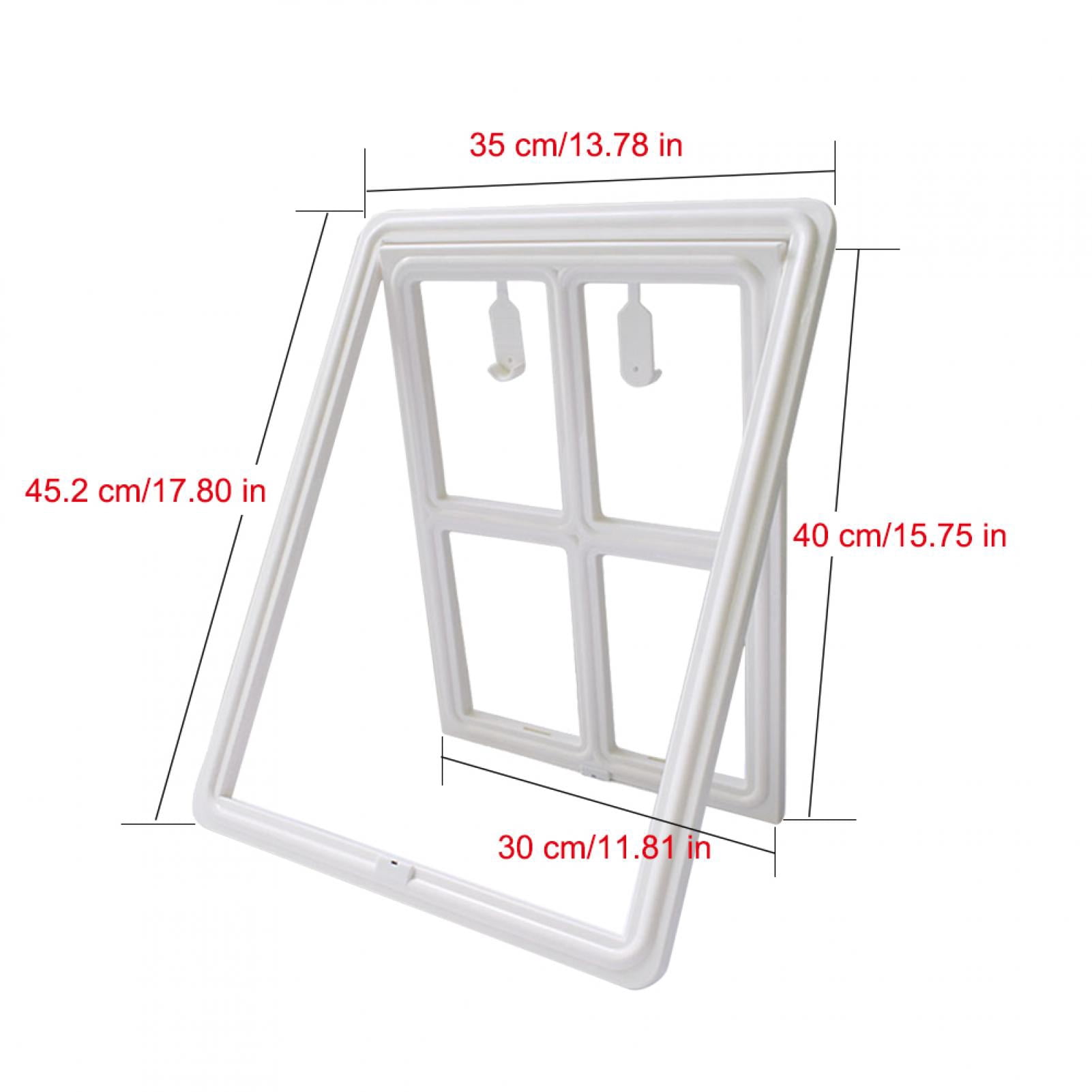 BIMZUC Plastic Pet Dog Puppy Cat Door Magnetic Locking Safe Flap for Screen Window Gate, Large White, 18.11 inches / 46 cm, Easy Installation, Perfect Home Protection Pet Accessory