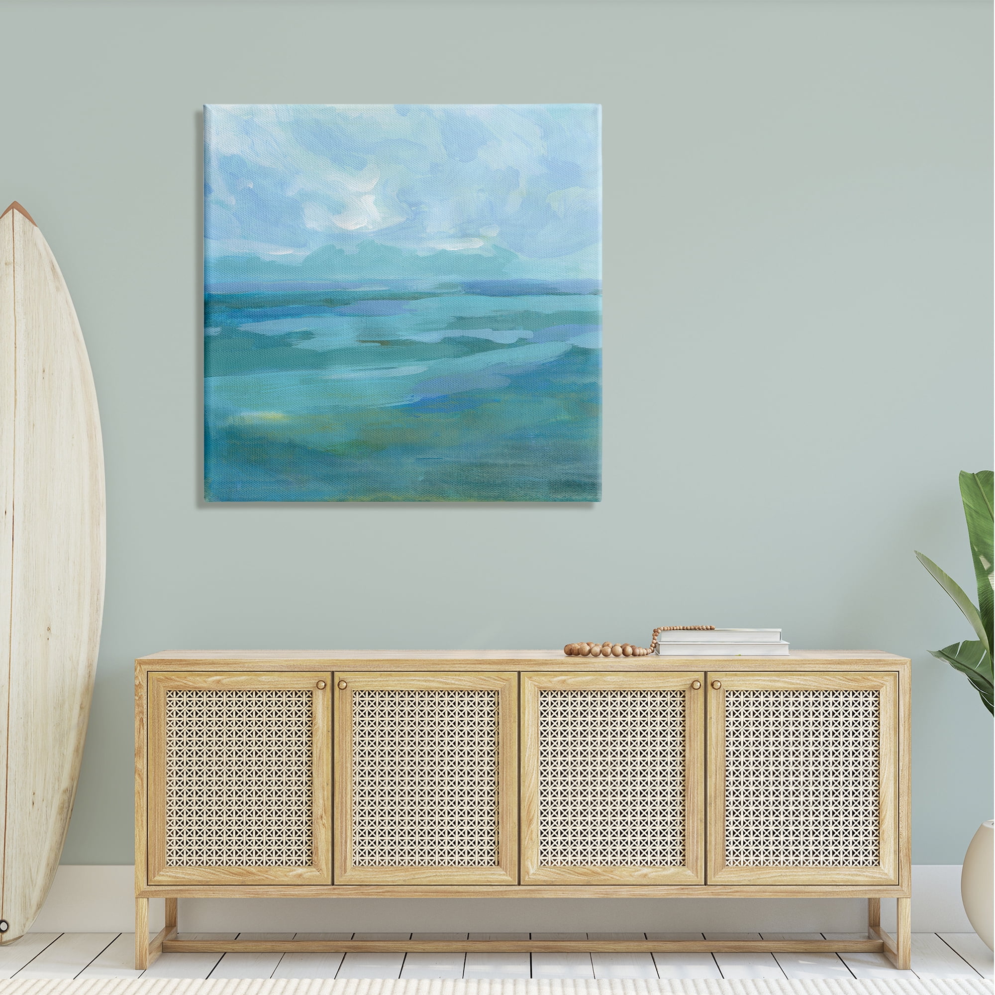 Stupell Abstract Sea Waves Landscape Landscape Painting Gallery Wrapped Canvas Print Wall Art