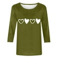 thumbnail image 4 of Plebaso Chemises à Manches 3/4 pour Femmes, Hauts Amples avec Cœur Mignon, Blouses Décontractées à Col Rond Imprimées, 4 of 4