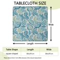 thumbnail image 2 of Blue Pioneer Flower Square Fitted Tablecloth with Elastic Edge,Square Table Cover,Washable Elastic Table Cover for Home Kitchen Party Decor 36"x36", 2 of 6