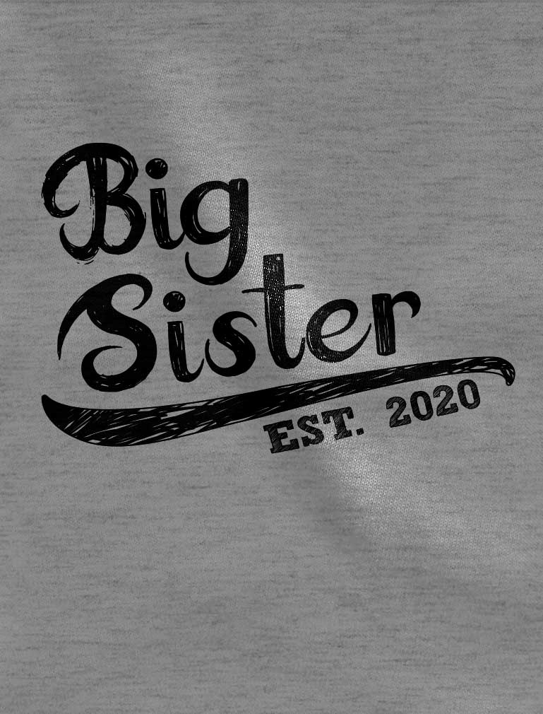 Tstars Girls Big Sister Shirt Lovely Best Sister Big Sister Est 2020 Cute B Day Gifts for Sister Gift for Daughter Girls Sibling Gifts Funny Sis Toddler Kids Girls Fitted Child Birthday T Shirt - image 2 of 4