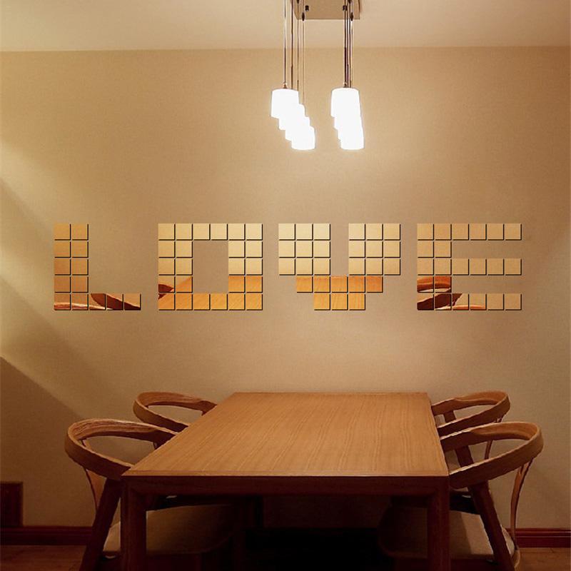 Square Crystal 2 2cm 0 79 0 79 Inches 3 3cm 1 18 1 18 Inches 4 4cm 1 57 1 57 Inches Three Dimensional Mosaic Combination Of Mirror Creative Wall Stickers Walmart Com Walmart Com