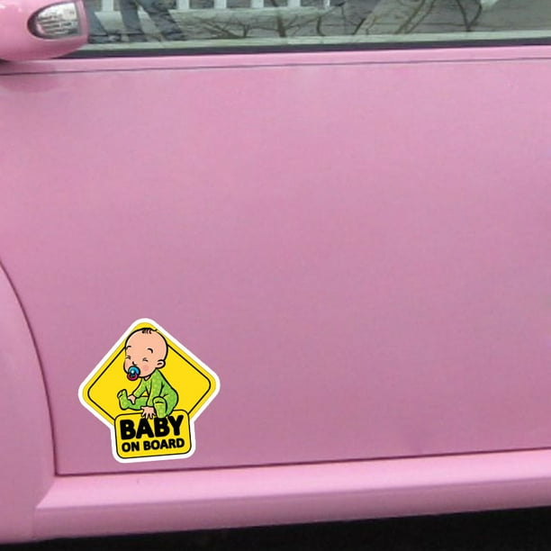 Autocollant lumineux Baby on Board pour voitures, 12,7 x 12,7 cm, panneau «  Baby