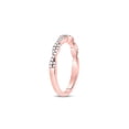 thumbnail image 3 of 10kt Rose Gold Womens Round Diamond Woven Twist Stackable Band Ring 1/4 Cttw, 3 of 4
