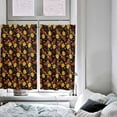 thumbnail image 4 of Orange Yellow Leaves Kitchen Curtains 63 Inches Long, Black Autumn Botanical Leaf Rod Pocket Window Curtains Panels for Bedroom/Bathroom/Nursery, Light Filtering Treatment Curtains Drapes 52"x63", 4 of 5