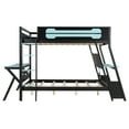 thumbnail image 6 of Harper & Bright Designs Gaming Bunk Bed Full Size with 2 Built-in Desks, Wood Full over Full Bunk Frame for 2 with USB Desktop Ports & Pegboard Organizer, Blue, 6 of 20