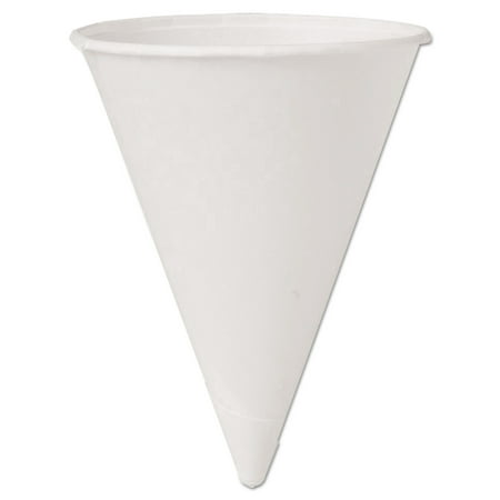 SOLO Cup Company Cone Water Cups, Cold, Paper, 4oz, White,