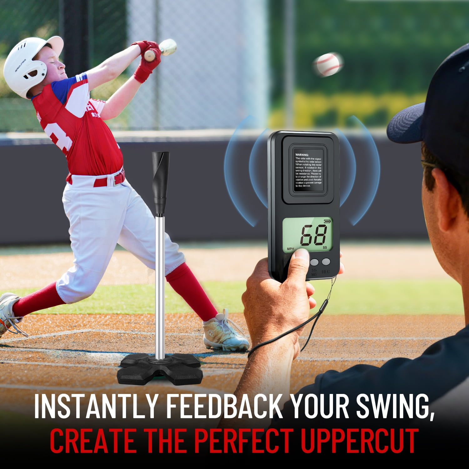 CureCalor Heavy Duty Adjustable Batting Tee for Baseball, Softball & T-Ball Training