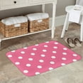 thumbnail image 7 of Rateoe Dots On Rose Red Background Pattern Flannel Door Mat Indoor Outdoor Entrance, Waterproof All-Weather Doormat,Fade Resistant, Low Profile Entryway Mat 16x24in, 7 of 7