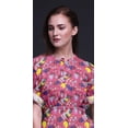 thumbnail image 3 of Bimba Rayon Circle & Triangle Geometric Womens Printed Side Slit SummerDressLong Maxi Gown-Large, 3 of 6