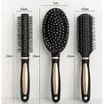thumbnail image 2 of 3-pack (black) hair brush set - detangling brush, paddle brush, 2 of 5