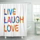 thumbnail image 1 of ABPHQTO Life Colorful Saying Live Laugh Love Splash Paint Cortina de ducha blanca 160x180 cm, 1 of 1