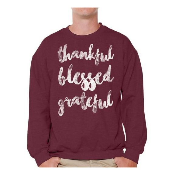 Awkward Styles Happy Thanksgiving Crewneck Top Thankful Blessed Grateful Sweatshirts
