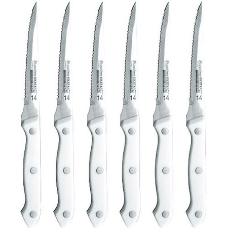 Ronco 6-piece Steak Knife Set, White Han