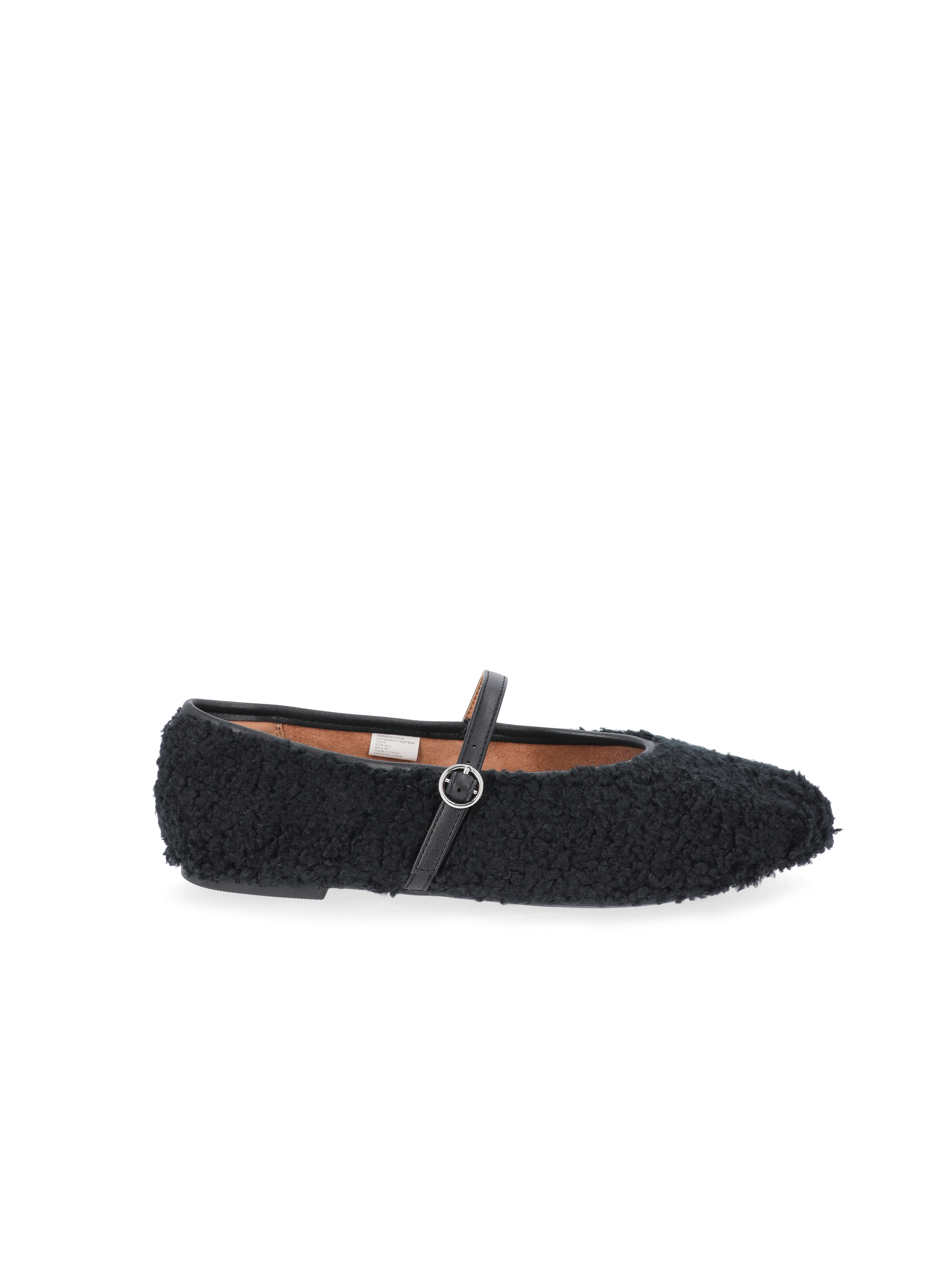 No Boundaries Women's Faux Shearling Mary Jane Flats