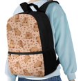 thumbnail image 4 of Uourmeti Portable 17 Inch Backpack for Travel School, Stylish Smooth Double Zipper Adjustable Shoulder Straps School Backpack, Cartoon Capybara & Heart Pattern, 4 of 6