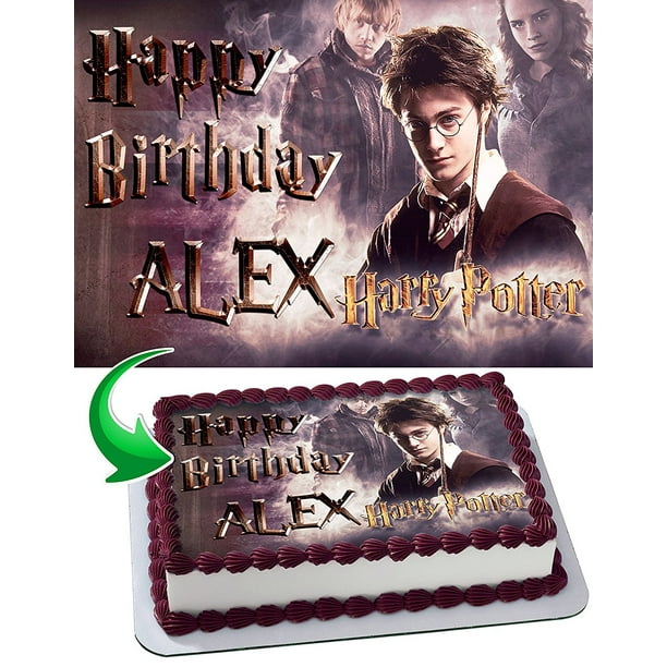 Harry Potter Personalized Cake Toppers Icing Sugar Paper Sheet Edible Frosting Photo Birthday Cake Topper 1 4 Walmart Com Walmart Com