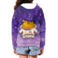 thumbnail image 4 of chaqlin Capybara Hoodies for Girls 8-10 Fall Full-Zip Hooded Jacket Galaxy Print Long Sleeve Hoodie Sweatshirt Kids School Coat with Pockets, 4 of 7