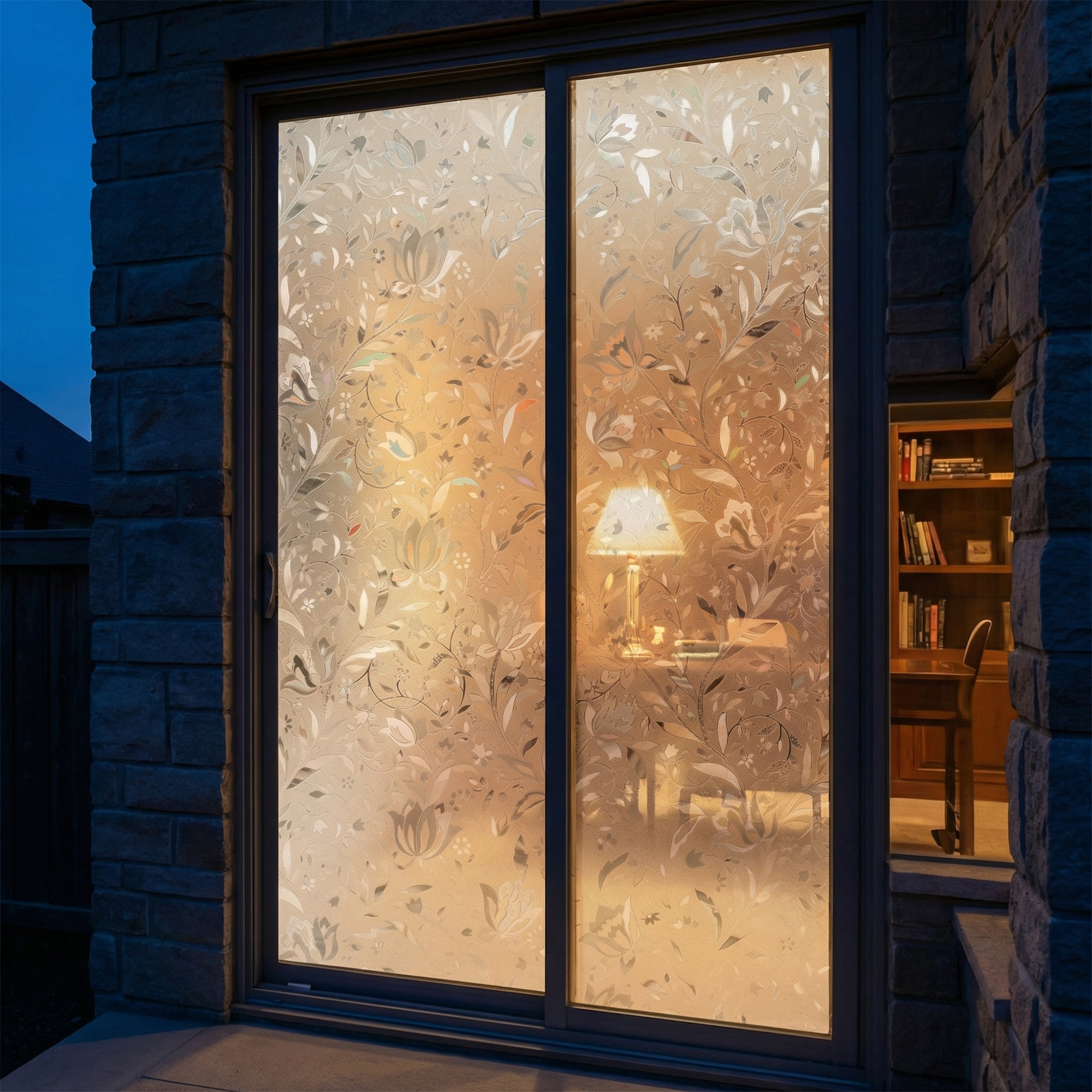 Unique Bargains Static Cling Frosted Window Privacy Film Iridescent Silver 39.4" x 23.6"