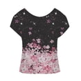 thumbnail image 4 of YLHFASHION Hauts d'Été pour Femmes T-Shirts à Manches Courtes Col Rond Mignon Tendance Tuniques Blouses Liquidation T-shirt à Manches Courtes pour Femmes, 4 of 4