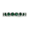 thumbnail image 4 of Created Emerald Sterling Silver Ring, 4 of 5