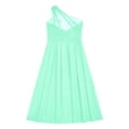 thumbnail image 5 of YONGHS Flower Girls One Shoulder Beaded Chiffon Bridesmaid Romper Dress Wedding Prom Party Gown Mint Green 16, 5 of 6