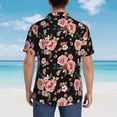 thumbnail image 4 of Rateoe Rose Flowers Pattern Men’s Hawaiian Shirt – Short Sleeve Button-Down Tropical Beach Shirt, Lightweight & Breathable Casual Aloha Shirt with Pocket,, 4 of 7