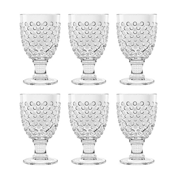 TarHong Hobnail Premium Plastic Drinkware, Beverage/Goblet, Clear