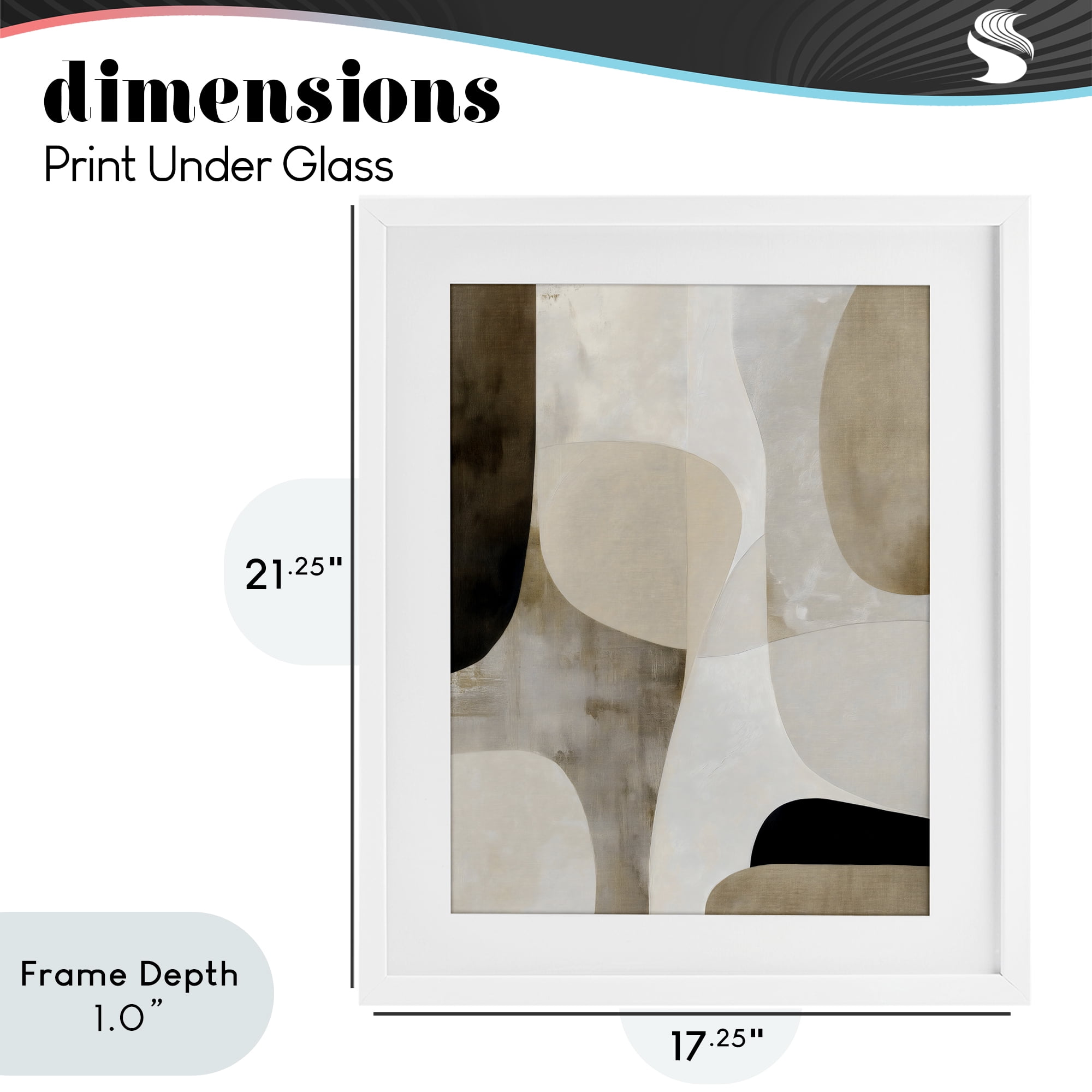 Stupell Industries Tan Shapes Organic Balance White Framed Print Under Glass, design by Ink Drop Loft