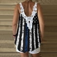 thumbnail image 4 of Día de la Independencia Mujer Encaje Moda Casual Tirantes Sin mangas Impreso Tops Blusa Chaleco Pompotops qyievc2247, 4 of 6