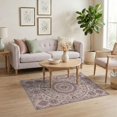 thumbnail image 3 of ODIKA 4'x6' Washable Area Rug Non-Slip, Chair-Friendly, Flatwoven Distressed Scrollwork Border Design Featuring Central Boho Motif for Home Office, Under Desk, 3 of 7