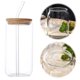 thumbnail image 2 of Vasos Vidrio 500ML/16oz Con Tapas Pajitas Helado Jugo para, 2 of 6