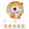 thumbnail image 6 of 13 Inch Round Placemats Set of 4, Orange Pumpkins Fall Non Slip Heat Insulation PP Table Mats, Thanksgiving Maple Leaves Botanical Washable Place Mats for Kitchen Dining Party Table Decor, 6 of 7