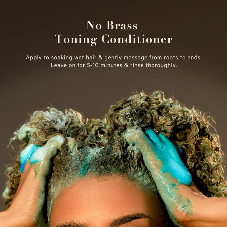 TPH BY TARAJI No Brass Vitamin E Hydrating Blue Toner Shampoo for Brunettes & Color Treated Hair | Cleanse, Tone, Moisturize | Shine Enhancing | Curly Hair Product, 12 oz.