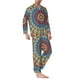 thumbnail image 2 of Fotbe Round Mandala Pijama de Hombre con Estampado de Manga Larga, Conjunto de 2 Piezas, Ropa de Dormir Suave y Cómoda con Bolsillos-Large, 2 of 7