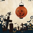 thumbnail image 2 of ZAXARRA Halloween Paper Lantern LED Lights Pumpkin / Spider / Castle / Skull / Bat Print Room Decoration, 2 of 8