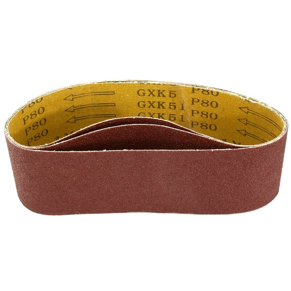 Uxcell 3" x 21" 80 Grit Lapped Joint Aluminum Oxide Sanding Belts for Wood Aluminum Metal Glass 3 Pack